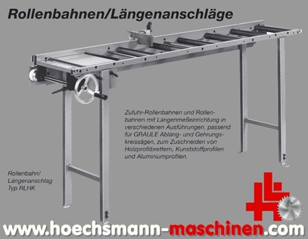 GRAULE Rollenbahn Längenanschlag RLHK, Holzbearbeitungsmaschinen Hessen Höchsmann