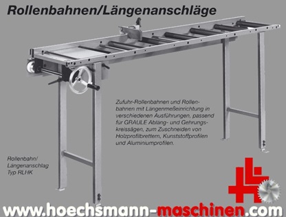 GRAULE Rollenbahn Längenanschlag RLHK, Holzbearbeitungsmaschinen Hessen Höchsmann